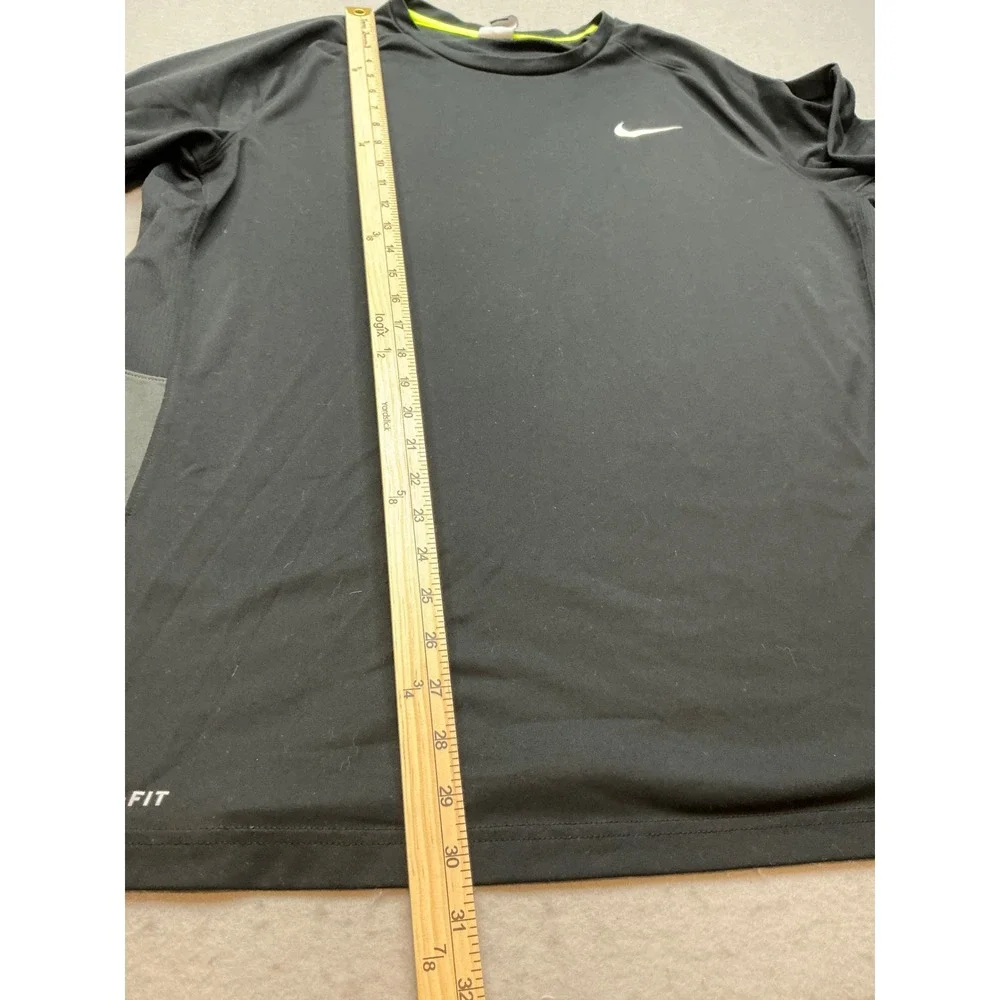 Nike Dri-FIT‎ Long Sleeve Shirt Black Grey Performance Training XXL 677538-010